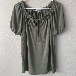 Green Envelope Womens Blouse Top Sz Large